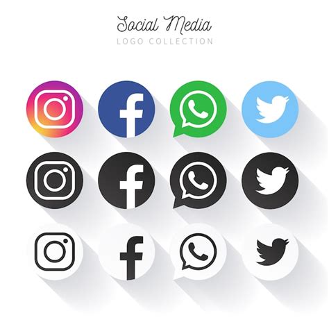 Colecci N De Logos De Redes Sociales Populares En C Rculos Vector