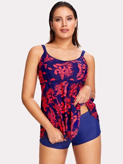 Shein Flower Print Tankini Set Printed Tankini Tankini Set Plus