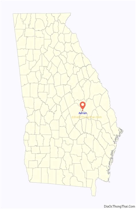 Map of Adrian city, Georgia - Thong Thai Real