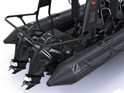 military inflatable boat zodiac 3d model