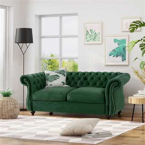 Kyle Traditional Chesterfield Velvet Loveseat Sofa – GDFStudio