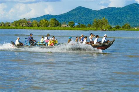 Makong River At Kampong Chhnang Province Of Cambodia Editorial Photo