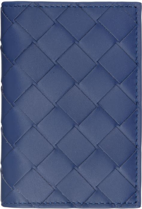 Bottega Veneta Navy Flap Card Case Ssense