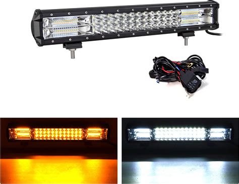 Skyworld Strobe Led Light Bar Inch W Triple Row White Amber