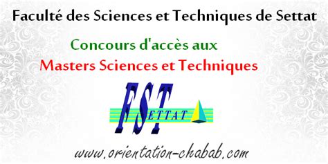 Masters Sciences Et Techniques De La FST Settat 2019 2020