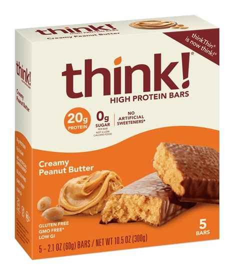 Think Creamy Peanut Butter High Protein Bars 21 Oz 5 Count