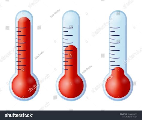 Illustration Red Thermometers Different Levels Stock Vector Royalty Free 2186850059 Shutterstock