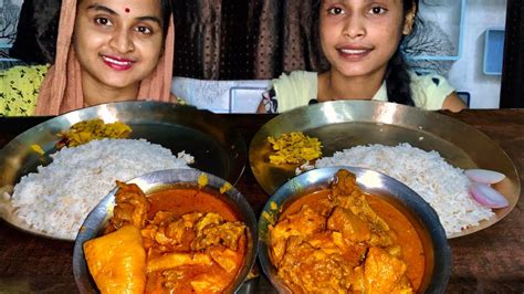 Eating Spicy🔥🥵🌶️chicken Masala Curry Vegetable Fry Bengali Food Mukbang