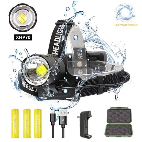 Buy 7000 Lumen Super Bright Headlight XHP LED Headlamp Waterproof