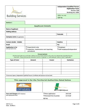 Fillable Online IQP Application Form - PDF - Palmerston North City ...