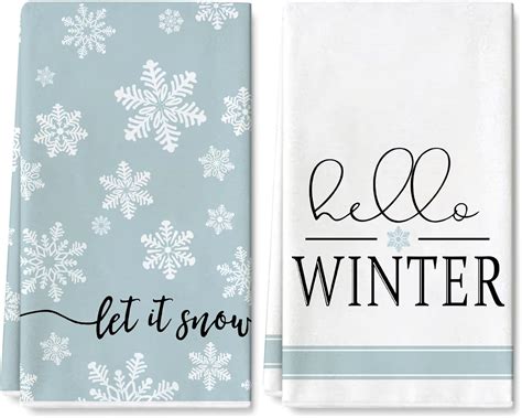 Amazon Anydesign Winter Kitchen Towel X Inch Blue Christmas