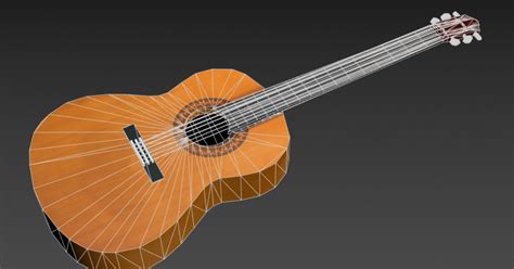 Guitar Lowpoly Modelo 3d Gratuito Obj Fbx Free3d