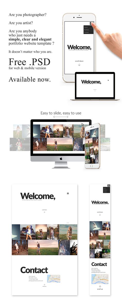 Simple Portfolio Web And Mobile Responsive Template On Behance