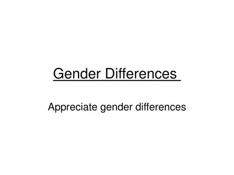 Ppt Gender Differences Powerpoint Presentation Free Download Id