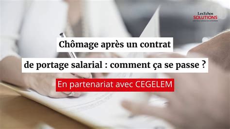 Chômage après un contrat de portage salarial comment ça se passe