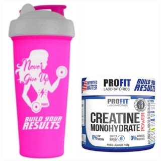 Combo Creatina Creatine Monohydrate Pote 150g Coqueteleira Profit