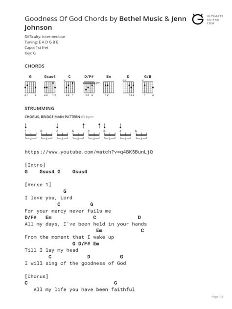 Goodness of God Chords | PDF