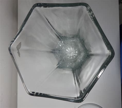 Vintage Hoosier Hexagon Tapered Glass Tall Vase 4041 Etsy