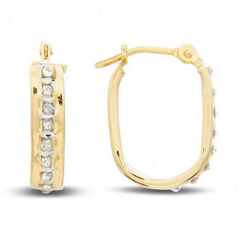 Diamond Fascination™ U Hoop Earrings In 14k Gold Zales Outlet