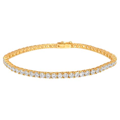 1 00 Carat Diamond Tennis Bracelet With 14k Yellow Gold Rope Chain F G