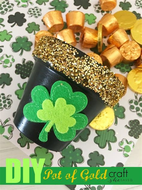 St Patrick's Day Pot of Gold Easy Kids Craft - She Saved