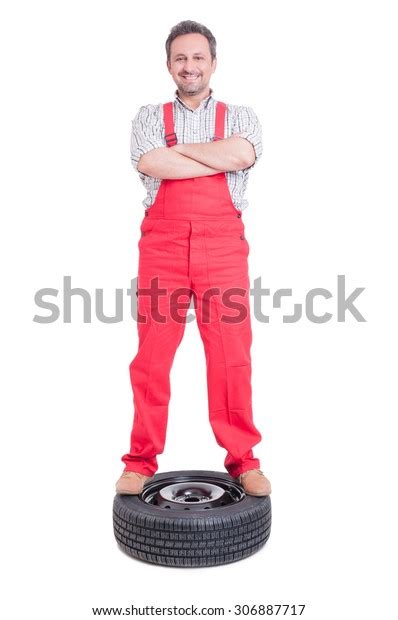 Mechanic Standing Proud Confident On Car Stock Photo 306887717