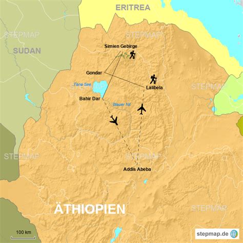 Stepmap Thiopien Landkarte F R Thiopien