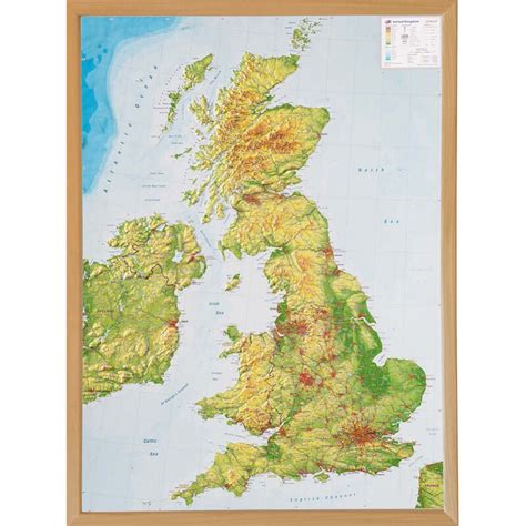 Georelief Great Britain 3D relief map