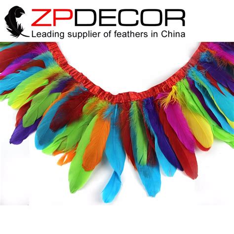 ZPDECOR plumas de ganso de colores mezclados blanqueados decoración