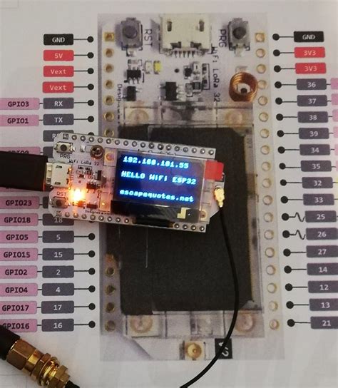 ESP32 LoRa Heltec V2 With Display Pinout Diagram