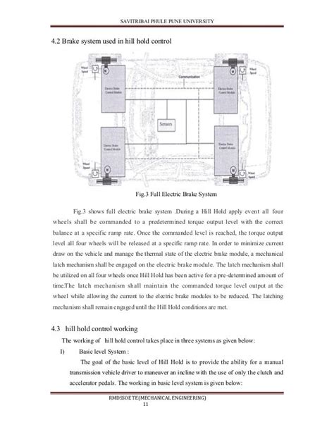 Hill Assist Control Report