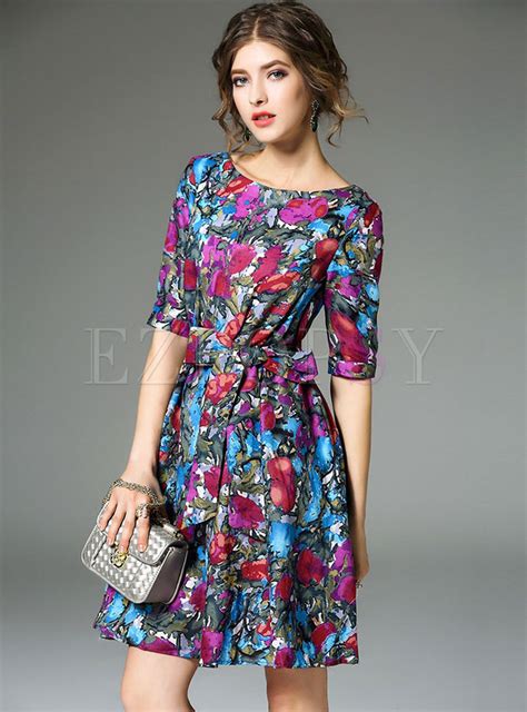 Dresses Skater Dresses Floral Print Falbala A Line Dress