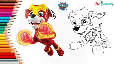 Paw Patrol Mighty Pups Drawing