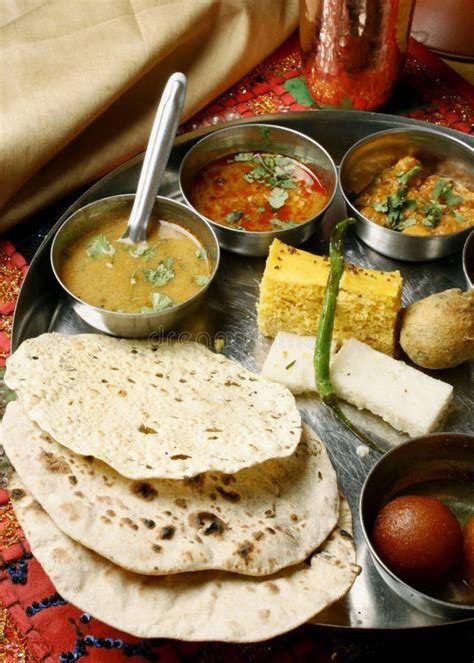 Gujarati Thali stock photo. Image of dish, fresh, deep - 28098324