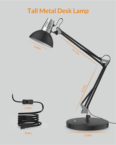 Lepower Metal Desk Lamp Adjustable Goose Neck Architect Table Lamp