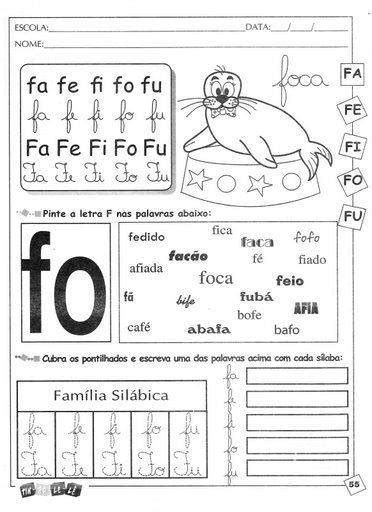 AdoletÁ Do Abc Família Silábica Letra F Atividades