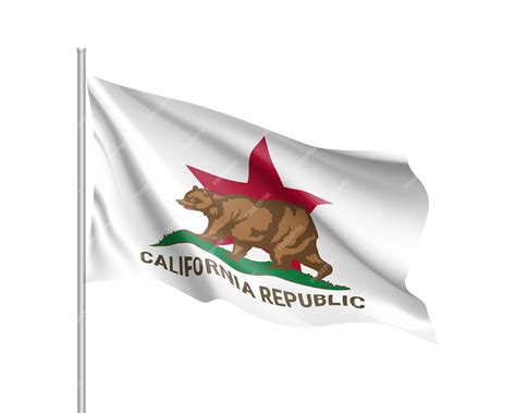 Premium Vector | State flag of california republic with brown bear