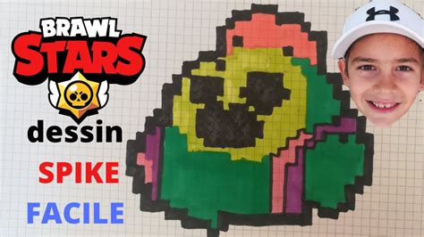 DESSIN FACILE Pixel ART Comment Dessiner SPIKE BRAWL STARS YouTube