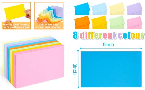 Amazon Koogel Pieces Colored Index Cards Blank Index Note