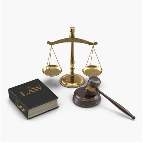 3d Legal Gavel Scales Law Model