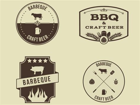 Vector Hipster Barbeque Emblems By Petya Hadjieva Ivanova On Dribbble