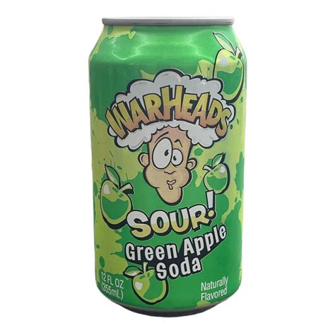 Warheads Sour Green Apple Soda 355 Ml Eds In Brookswood