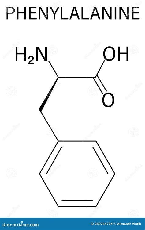 Phenylalanine Or L Phenylalanine Phe F Amino Acid Molecule Skeletal