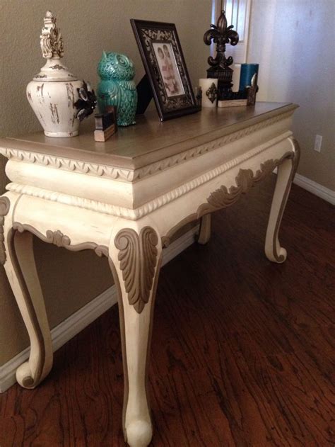 Chalk Paint Sofa Table Painted In Old White And Coco With Clear And