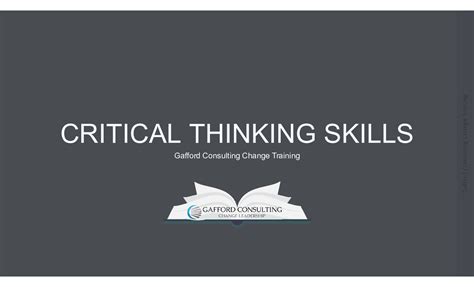 PPT Critical Thinking Skills 70 Slide PPT PowerPoint Presentation