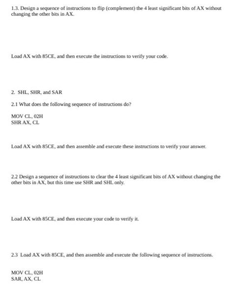 Solved Cmpe 3437elee 3435 Lab 09 Logic Instructions A