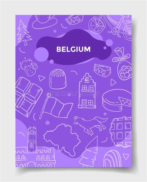 Belgium Country Nation With Doodle Style For Template Of Banners Flyer