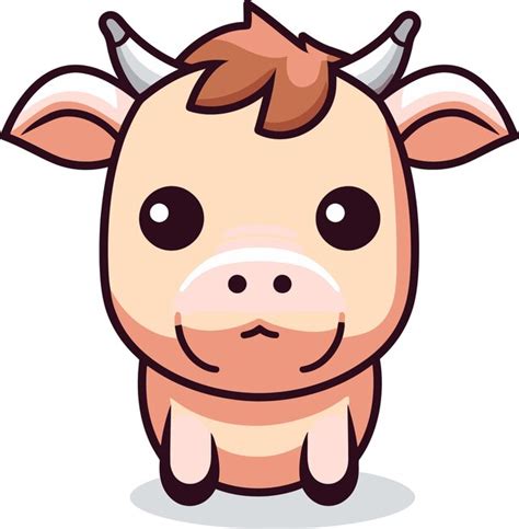 Gráfico vectorial del ternero sonriente dibujo vectorial de la vaca