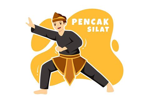 Pencak Silat Sport Illustration With People Pose Martial Artist From