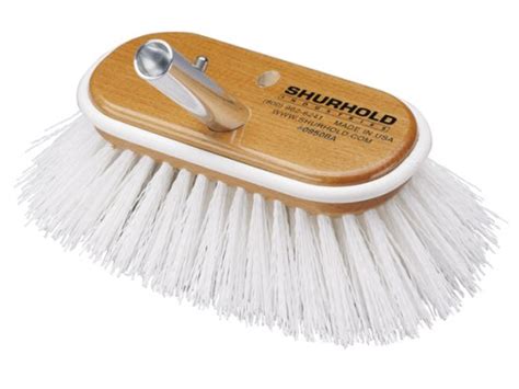 Deck Brush 6 Stiff White Bristles With Shur Lok Male Budget Marine